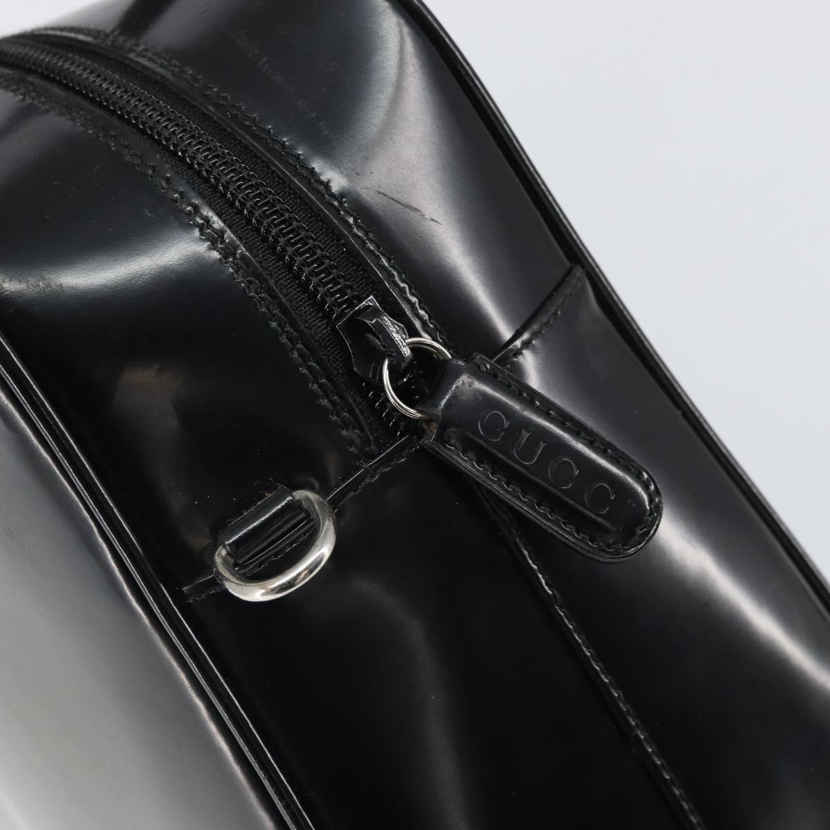 GUCCI Hand Bag Patent leather Black Silver 000 1274 0505 Auth ep12647