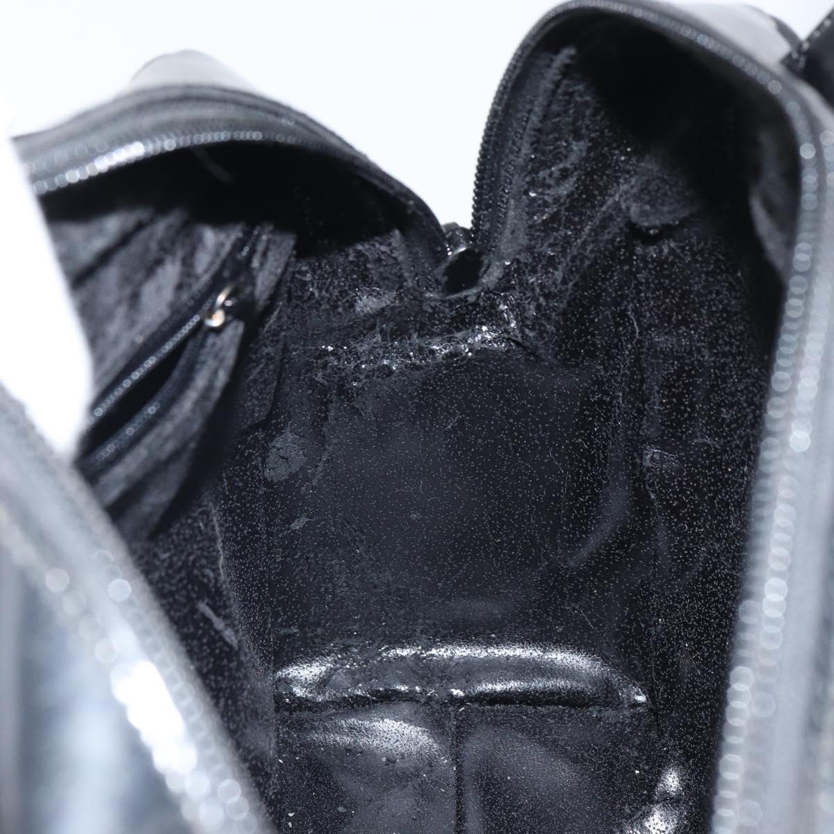 GUCCI Hand Bag Patent leather Black Silver 000 1274 0505 Auth ep12647
