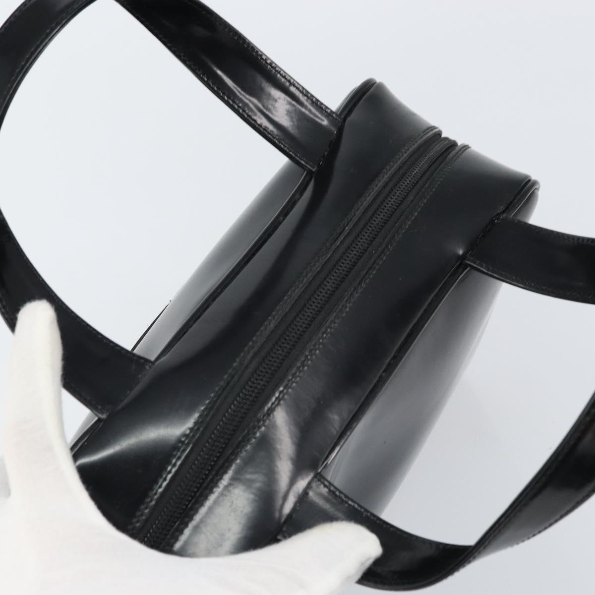 GUCCI Hand Bag Patent leather Black Silver 000 1274 0505 Auth ep12647