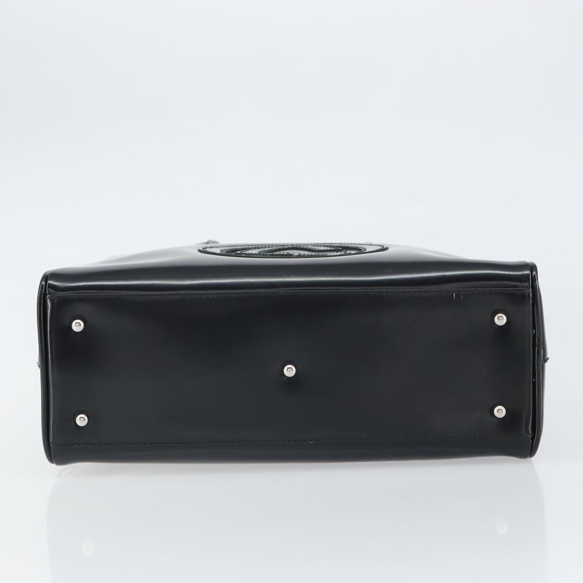 GUCCI Hand Bag Patent leather Black Silver 000 1274 0505 Auth ep12647