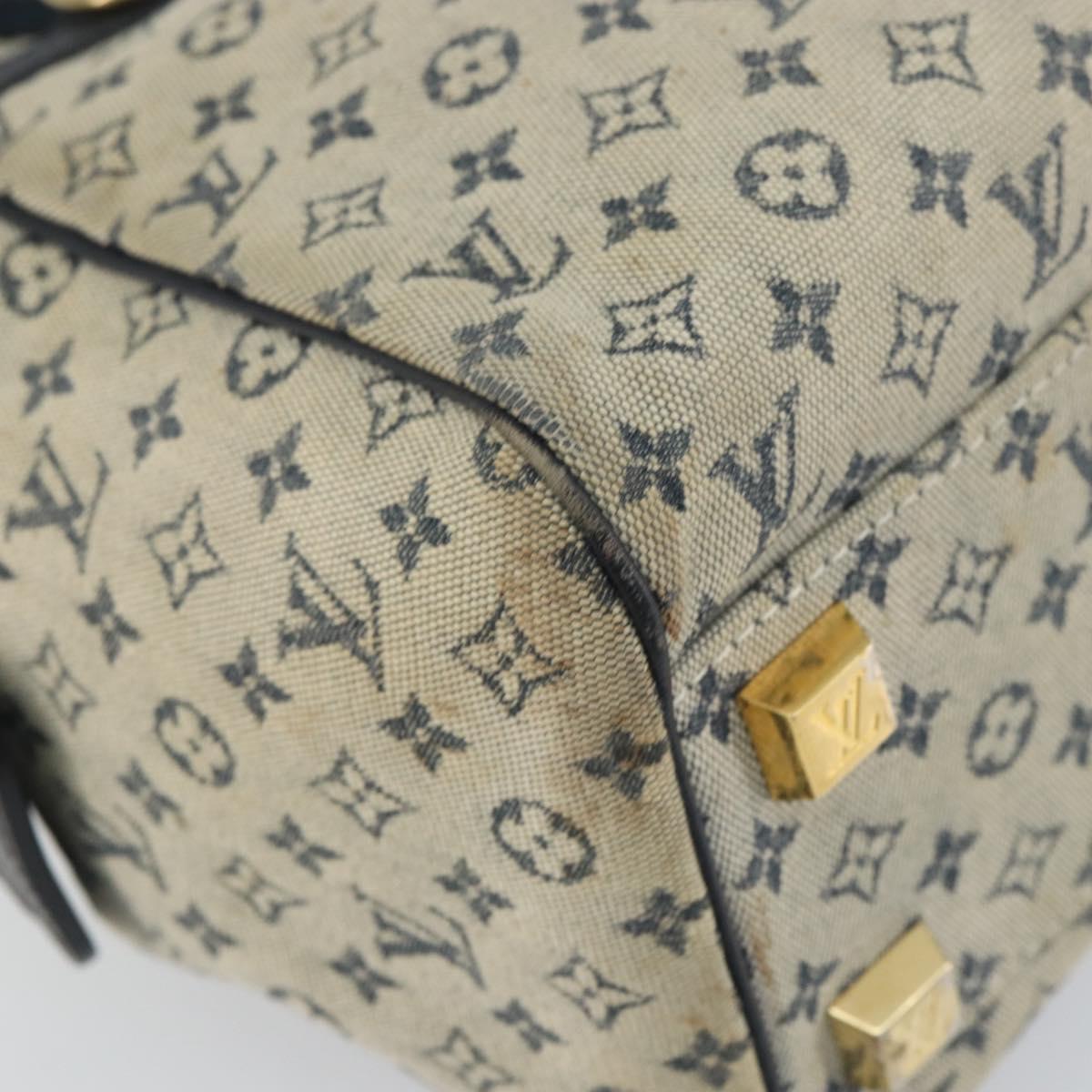 LOUIS VUITTON Monogram Mini Josephine PM Hand Bag Blue M92049 LV Auth ep12648