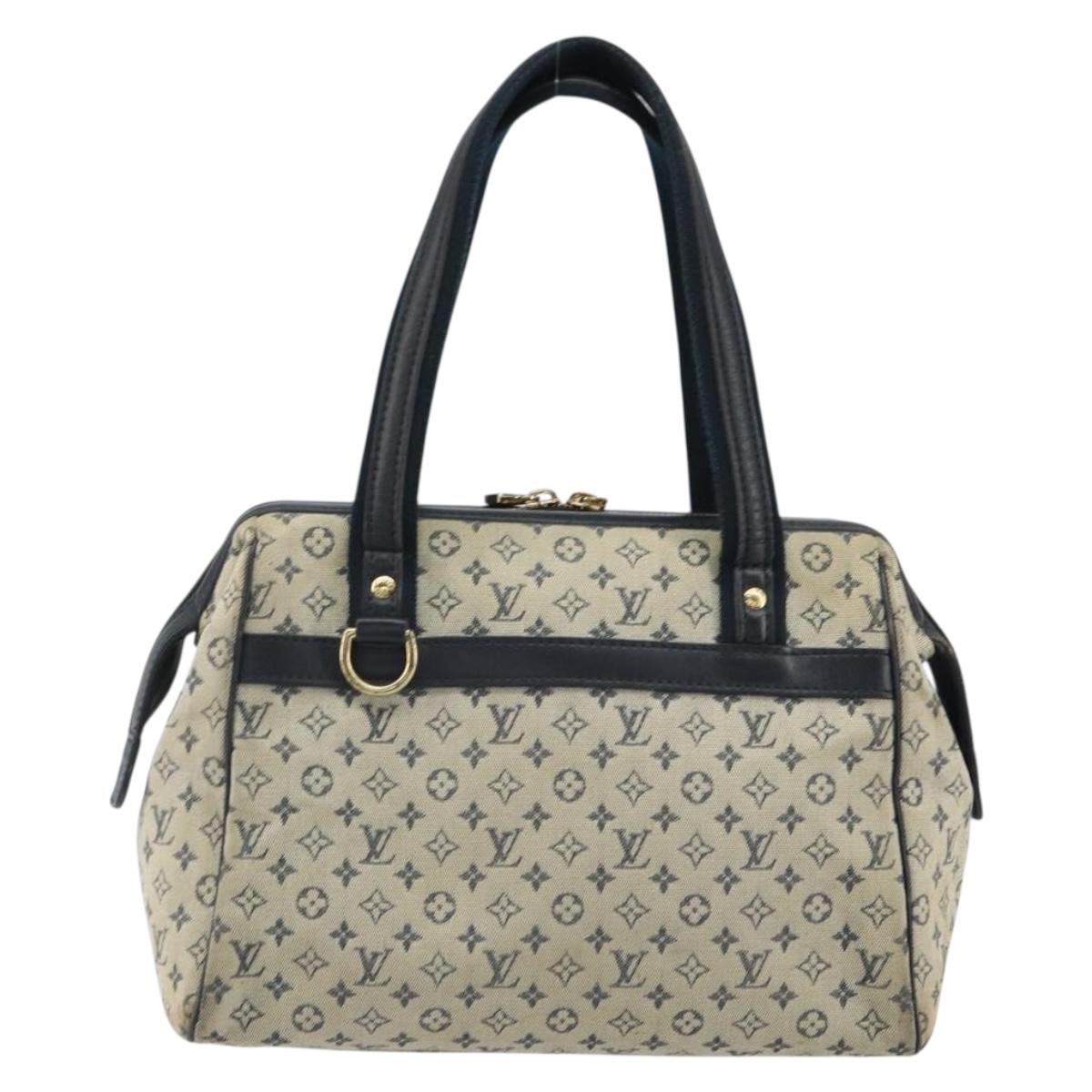 LOUIS VUITTON Monogram Mini Josephine PM Hand Bag Blue M92049 LV Auth ep12648