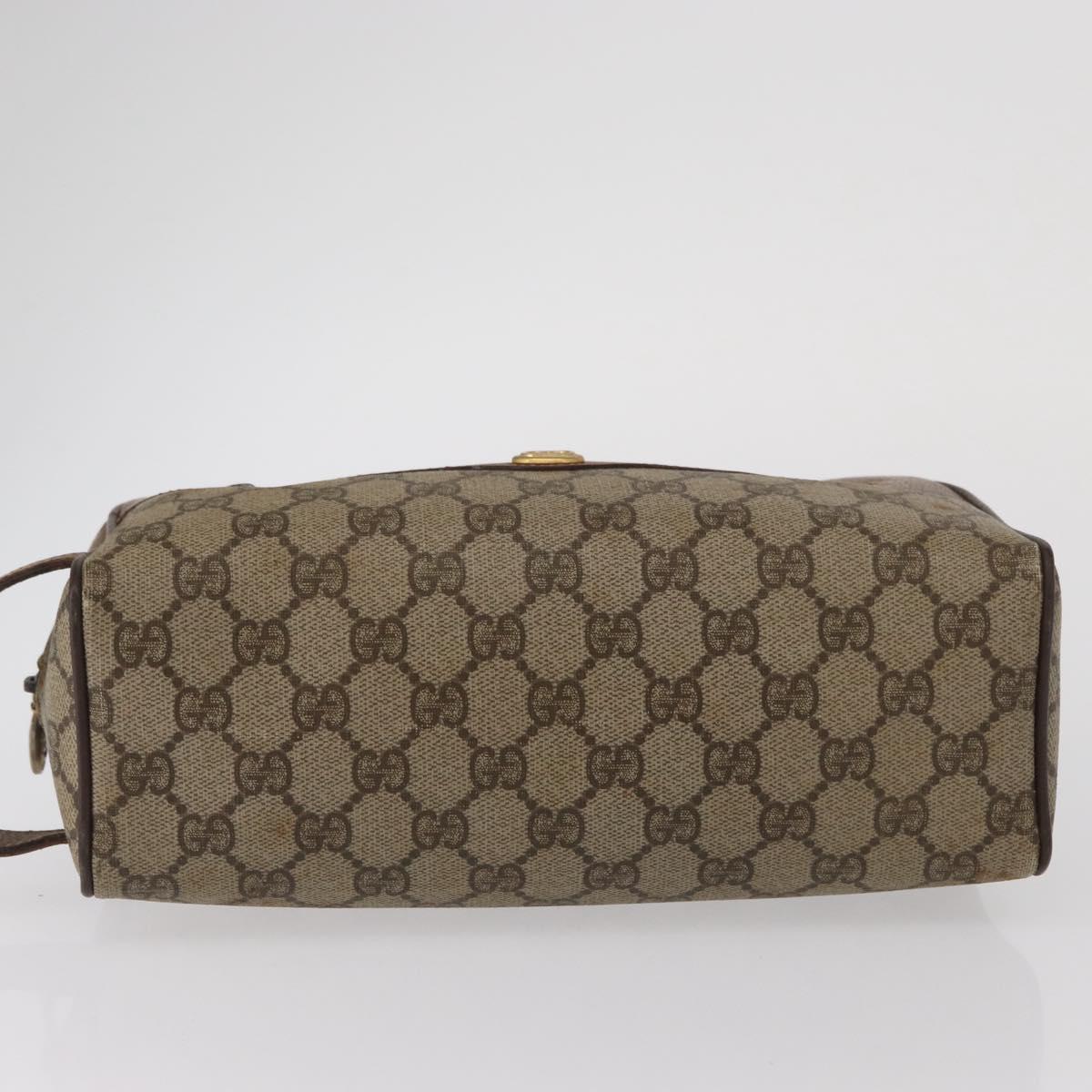 GUCCI GG Supreme Clutch Bag PVC Beige Gold 014 122 6087 Auth ep12649