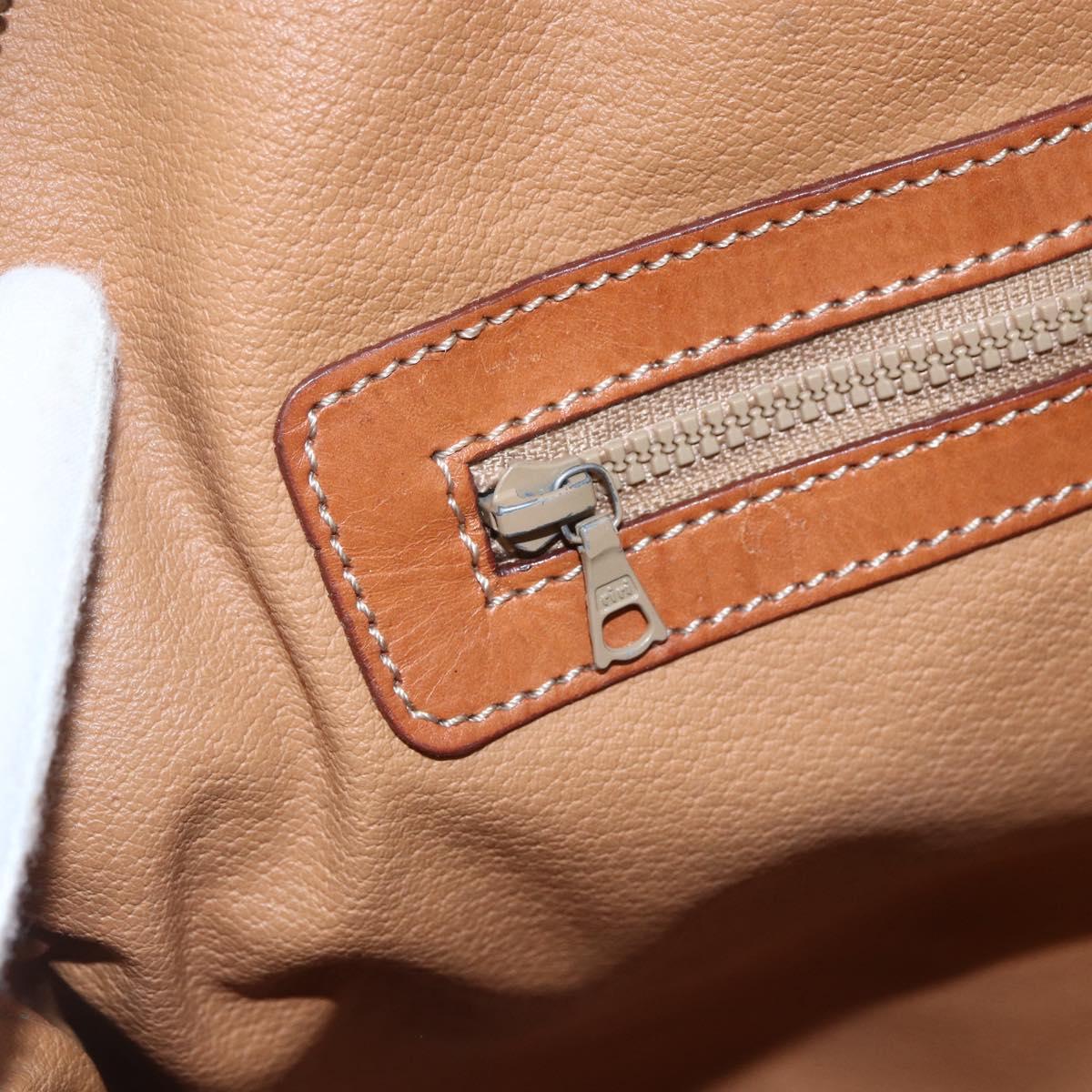 CELINE Macadam Canvas Hand Bag PVC Leather 2way Brown Gold Auth ep12650