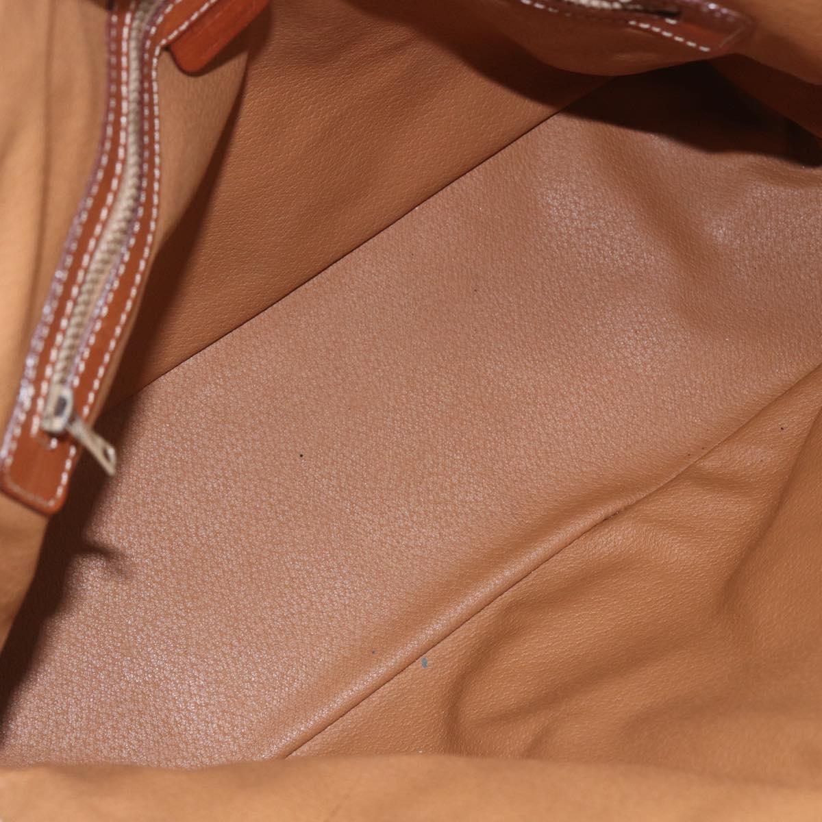 CELINE Macadam Canvas Hand Bag PVC Leather 2way Brown Gold Auth ep12650
