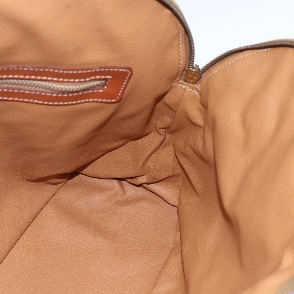 CELINE Macadam Canvas Hand Bag PVC Leather 2way Brown Gold Auth ep12650