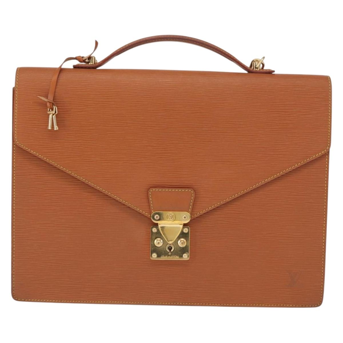 LOUIS VUITTON Epi Porte Documents Bandouliere Brown M54468 Auth ep12652