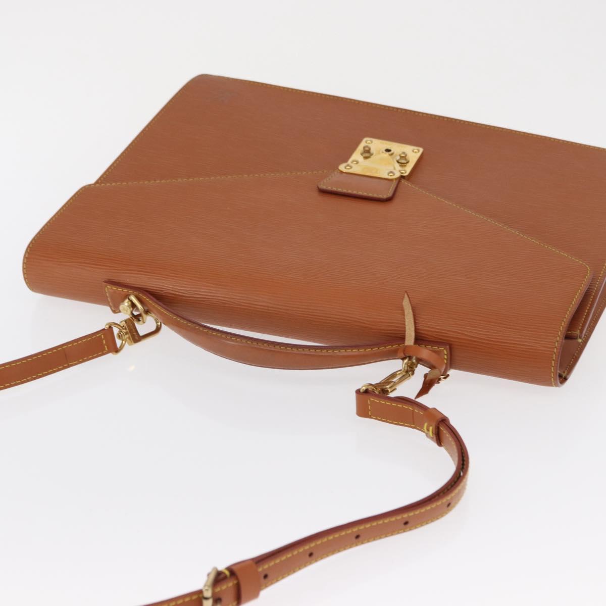 LOUIS VUITTON Epi Porte Documents Bandouliere Brown M54468 Auth ep12652