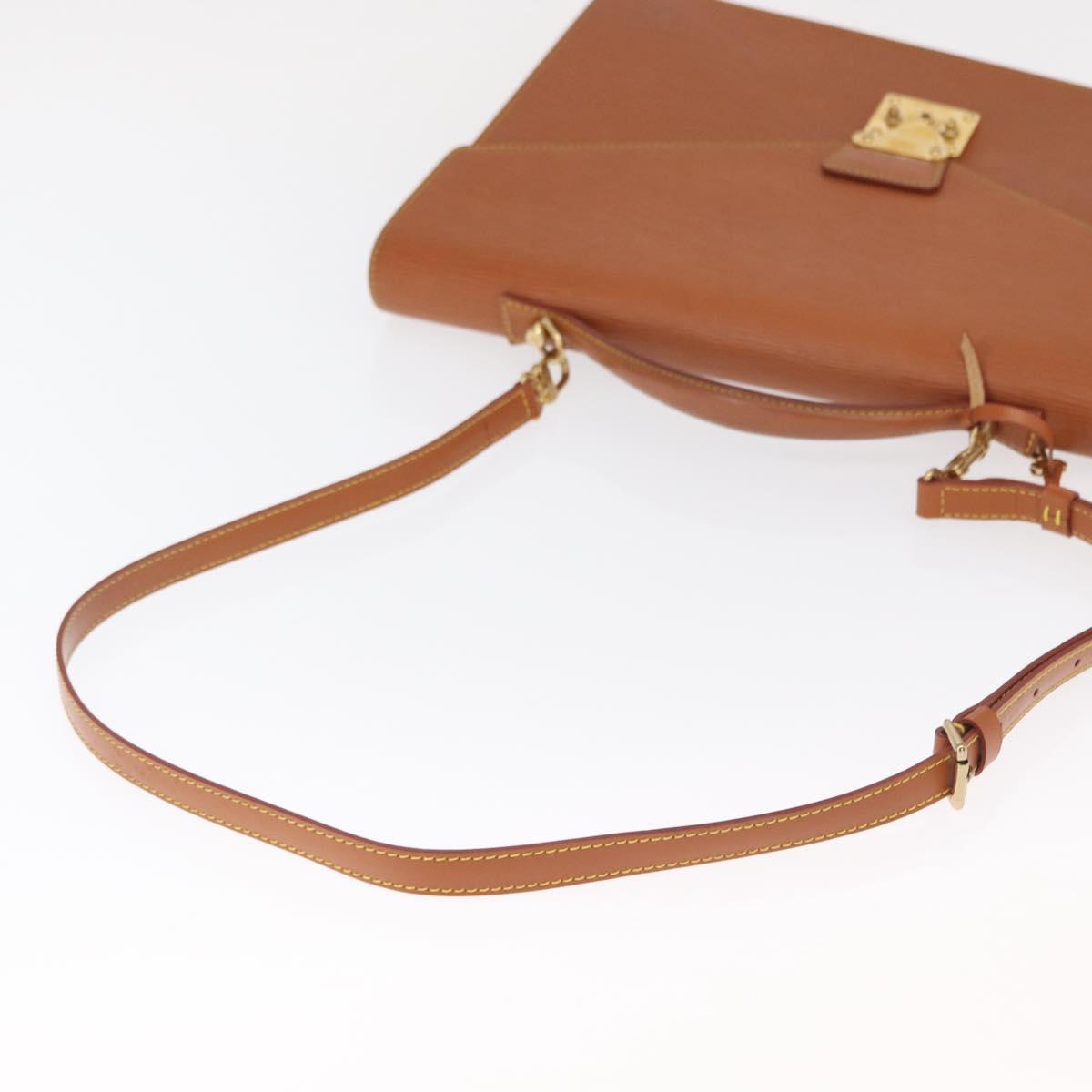 LOUIS VUITTON Epi Porte Documents Bandouliere Brown M54468 Auth ep12652