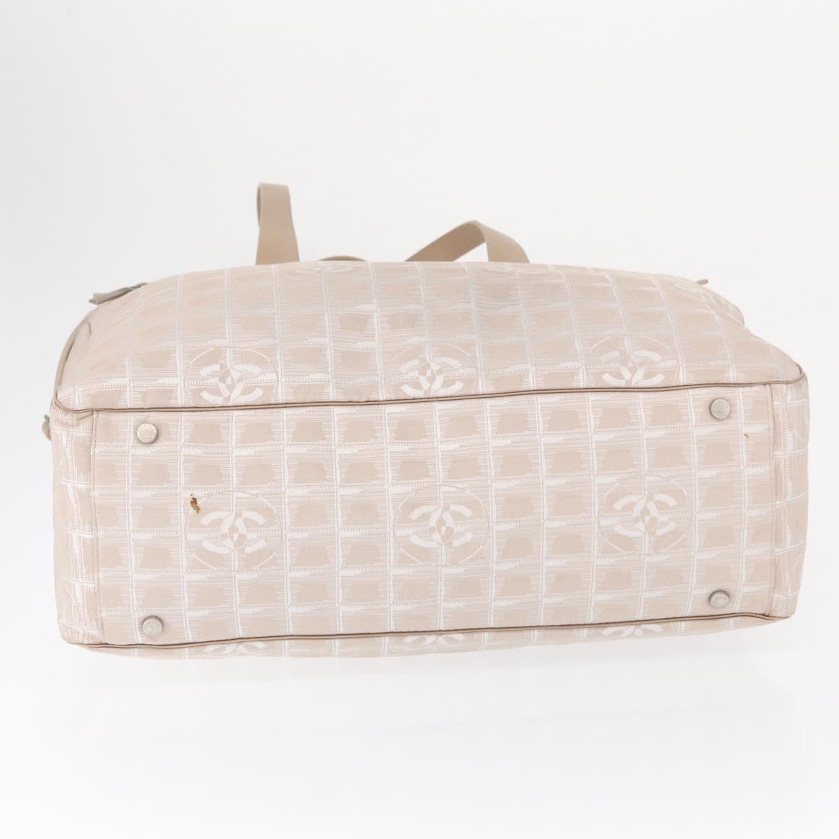 CHANEL New Travel Line Tote Bag Nylon Pink gold CC Auth ep12654