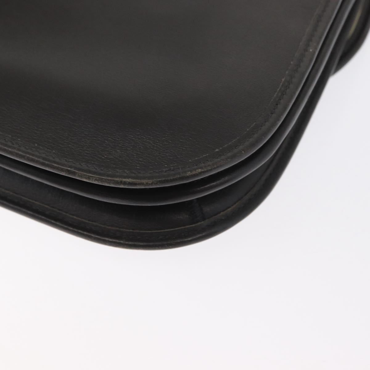 Christian Dior Shoulder Bag Leather Gray Gold Auth ep12656