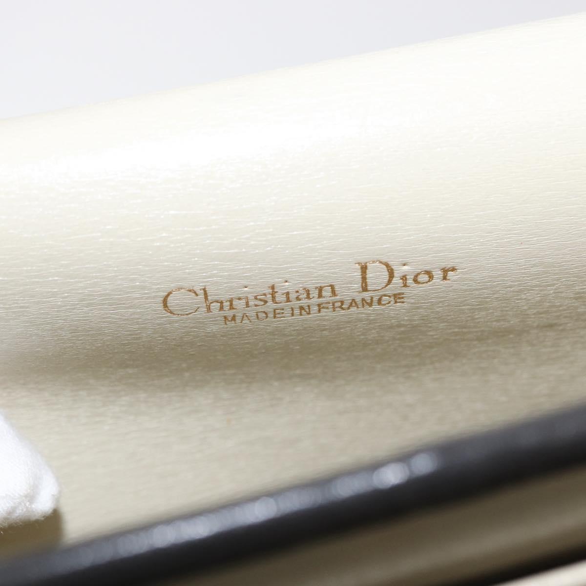 Christian Dior Shoulder Bag Leather Gray Gold Auth ep12656