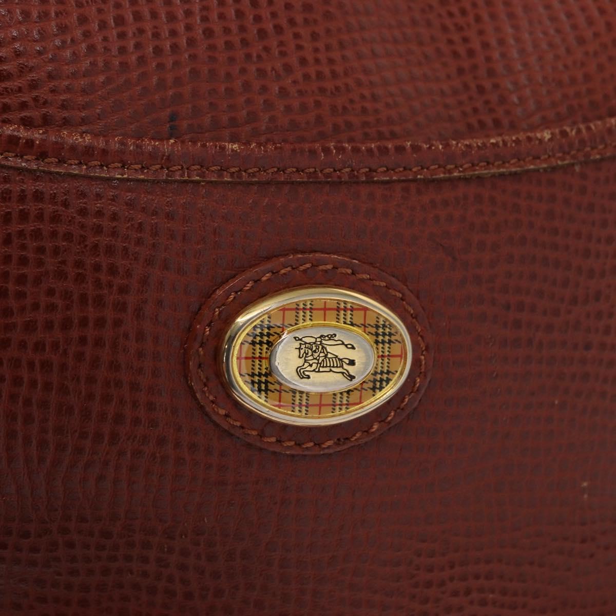 Burberrys Shoulder Bag Leather Brown Gold Auth ep12677