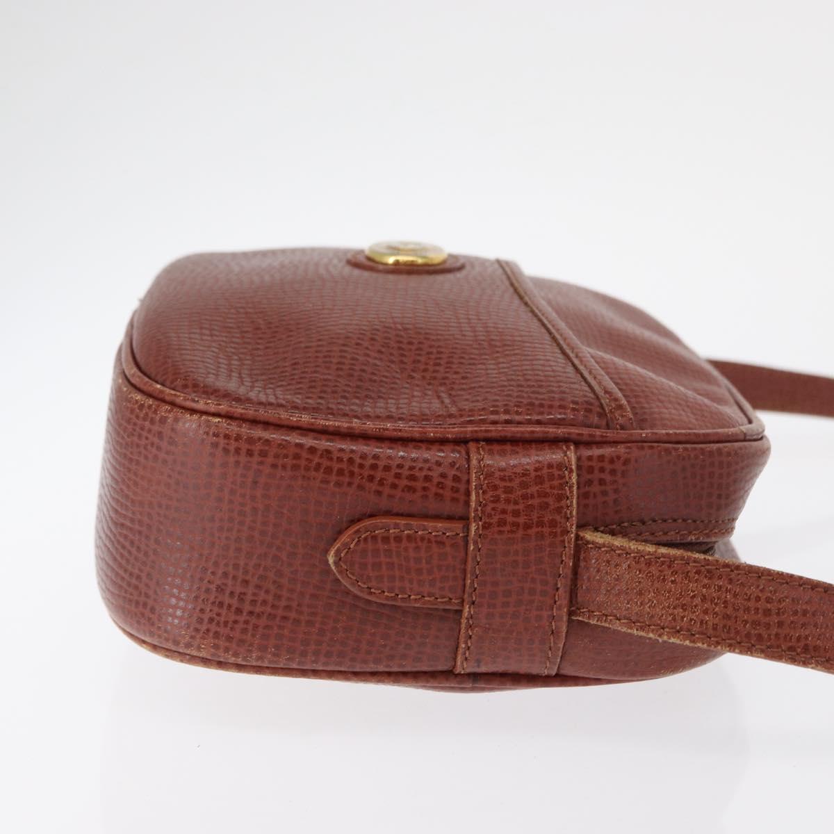 Burberrys Shoulder Bag Leather Brown Gold Auth ep12677