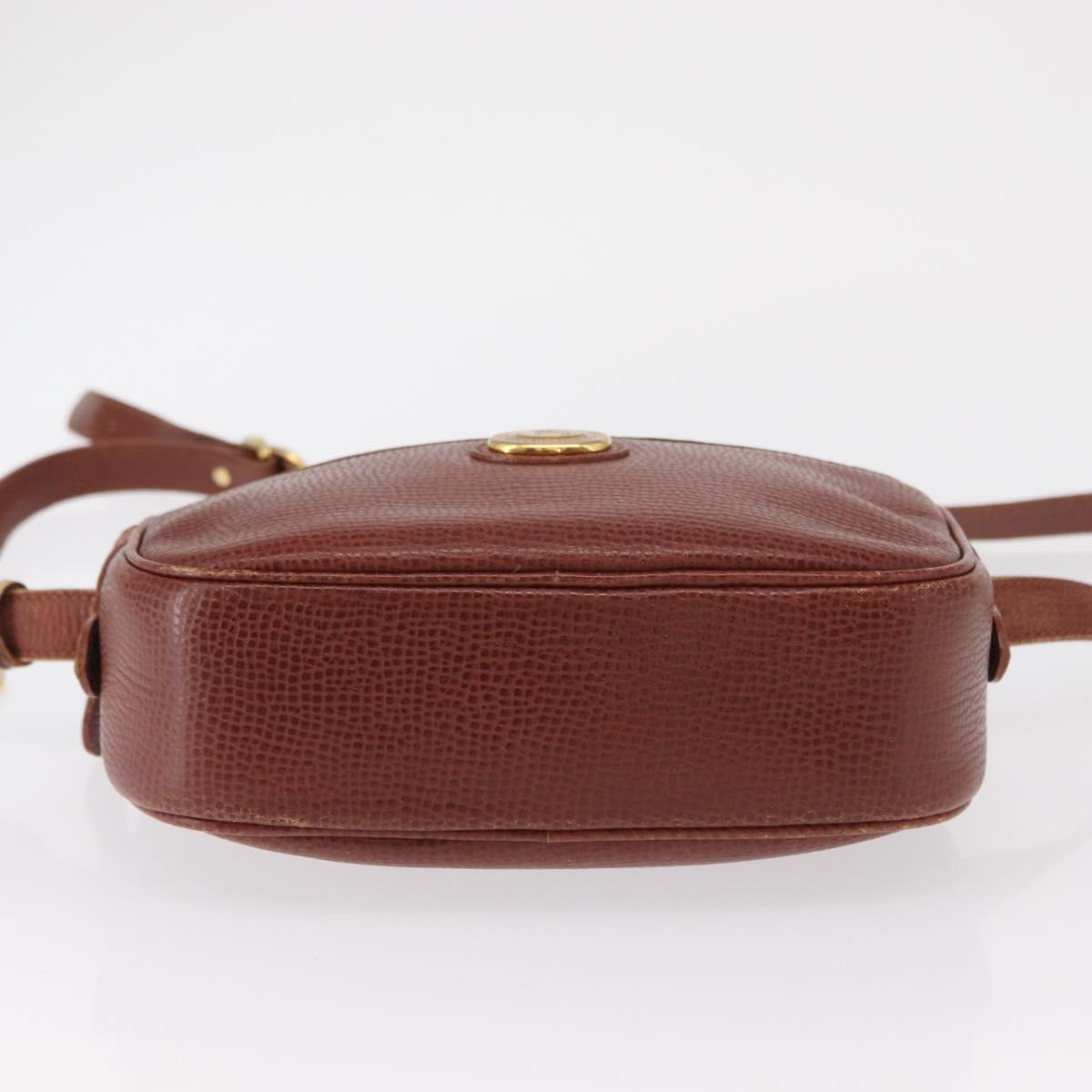 Burberrys Shoulder Bag Leather Brown Gold Auth ep12677