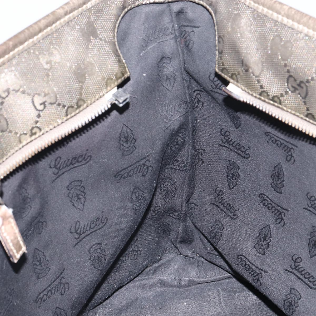 GUCCI GG implementation Tote Bag PVC Gold 211137 Auth ep12678