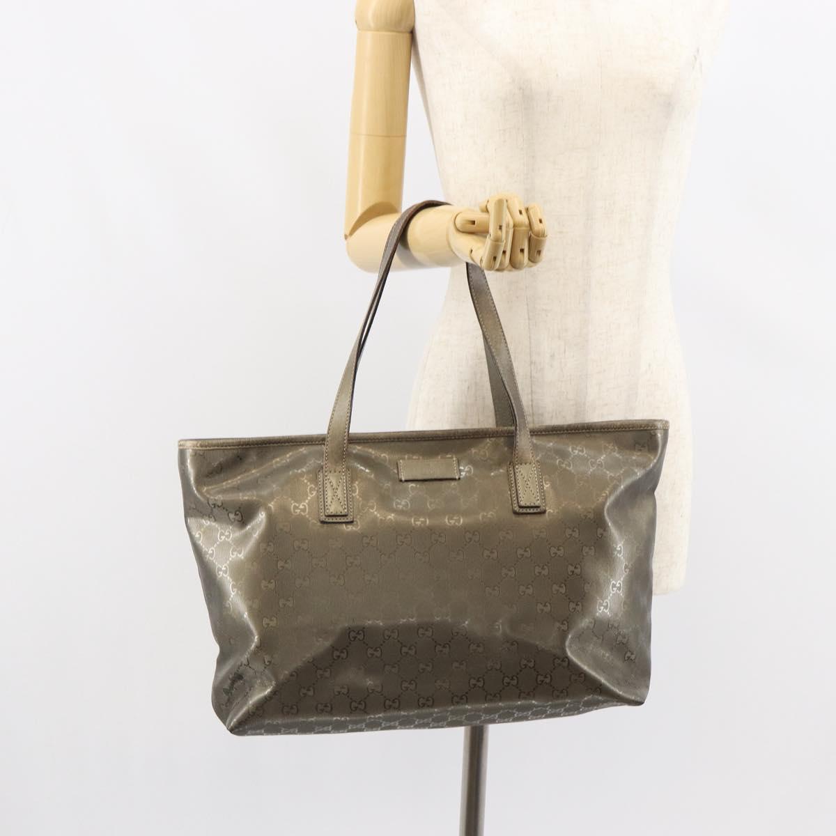 GUCCI GG implementation Tote Bag PVC Gold 211137 Auth ep12678
