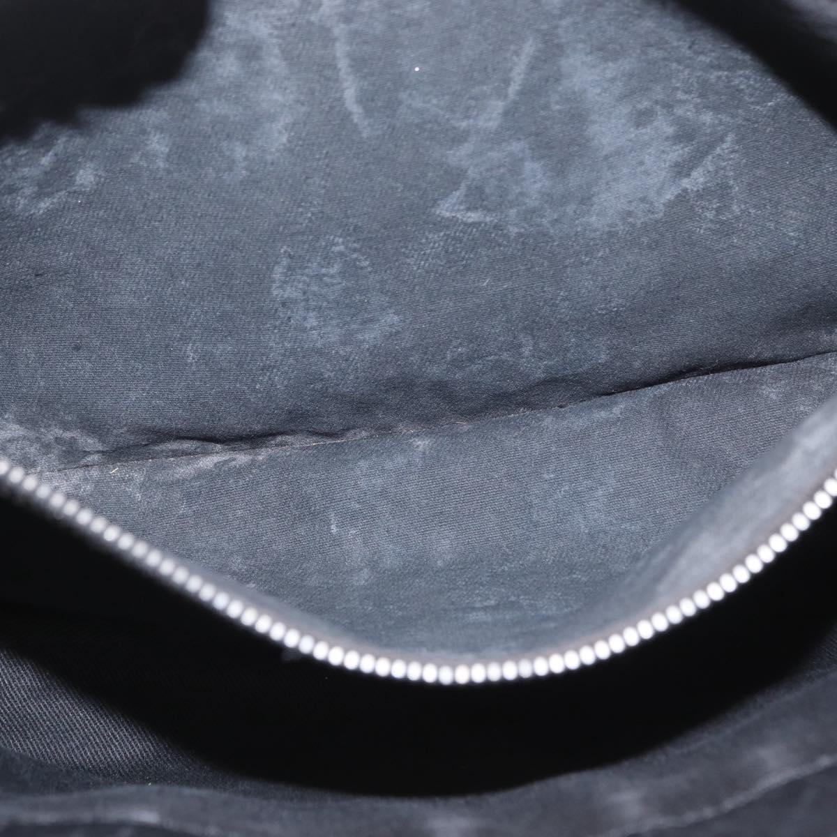 CELINE Boogie Hand Bag Leather Black Silver Auth ep12681