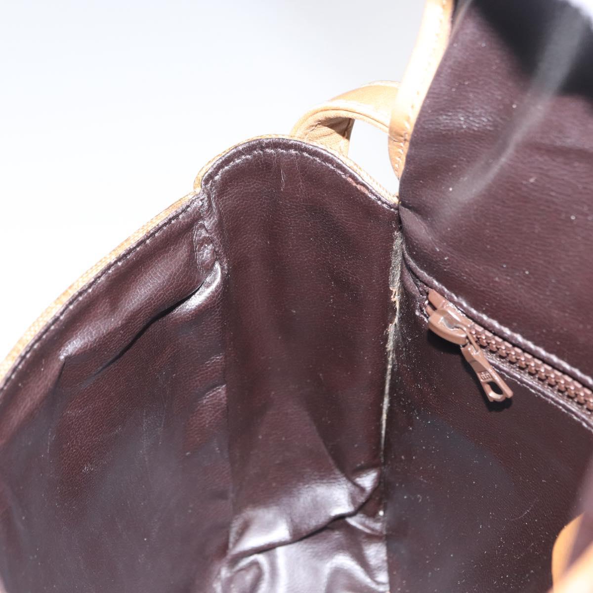 CELINE Macadam Canvas Shoulder Bag PVC Beige Gold Auth ep12683