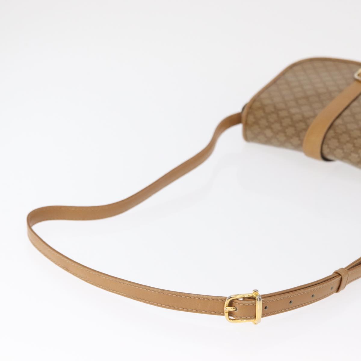 CELINE Macadam Canvas Shoulder Bag PVC Beige Gold Auth ep12683