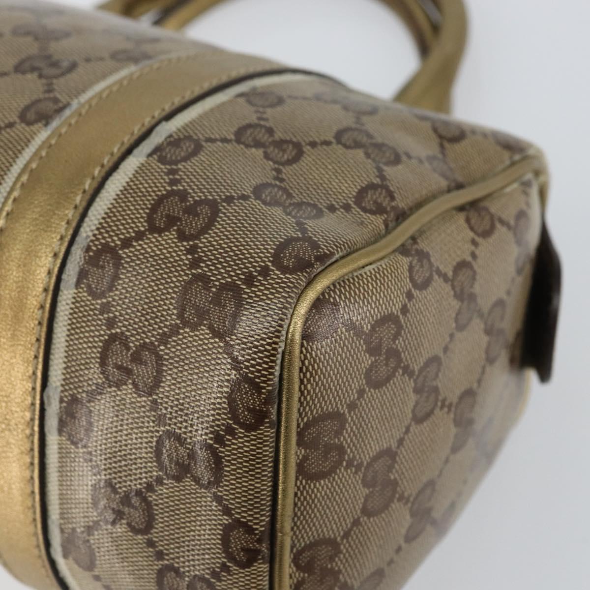 GUCCI GG Crystal Hand Bag Beige Gold 193604 Auth ep12691