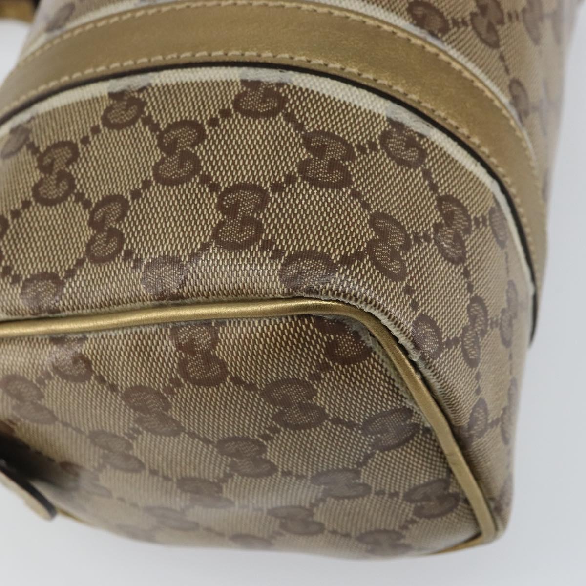 GUCCI GG Crystal Hand Bag Beige Gold 193604 Auth ep12691