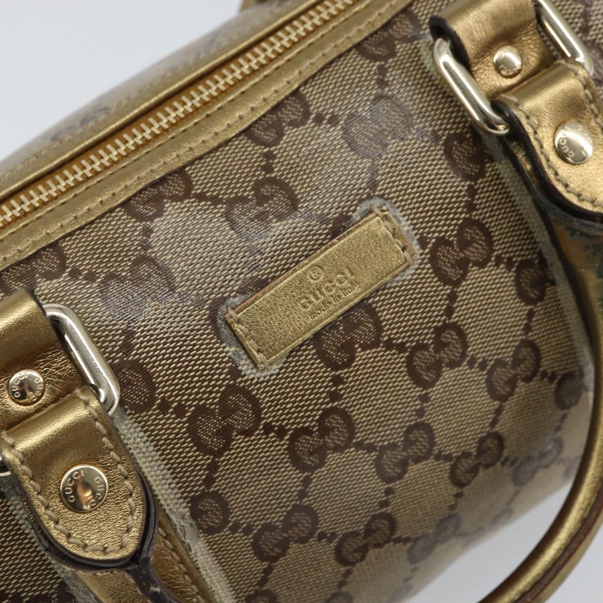 GUCCI GG Crystal Hand Bag Beige Gold 193604 Auth ep12691