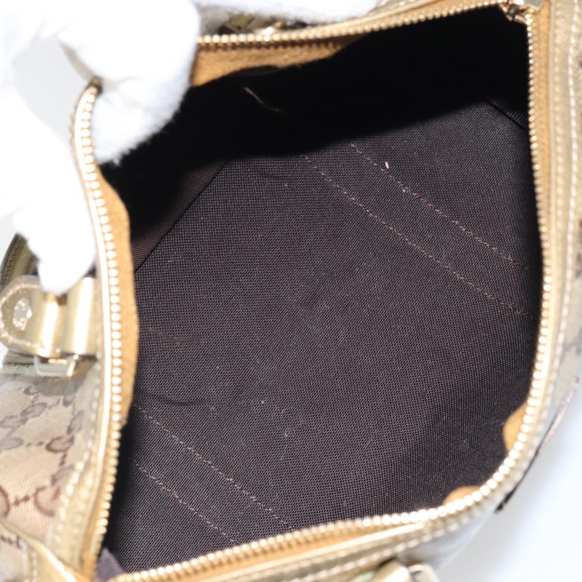 GUCCI GG Crystal Hand Bag Beige Gold 193604 Auth ep12691