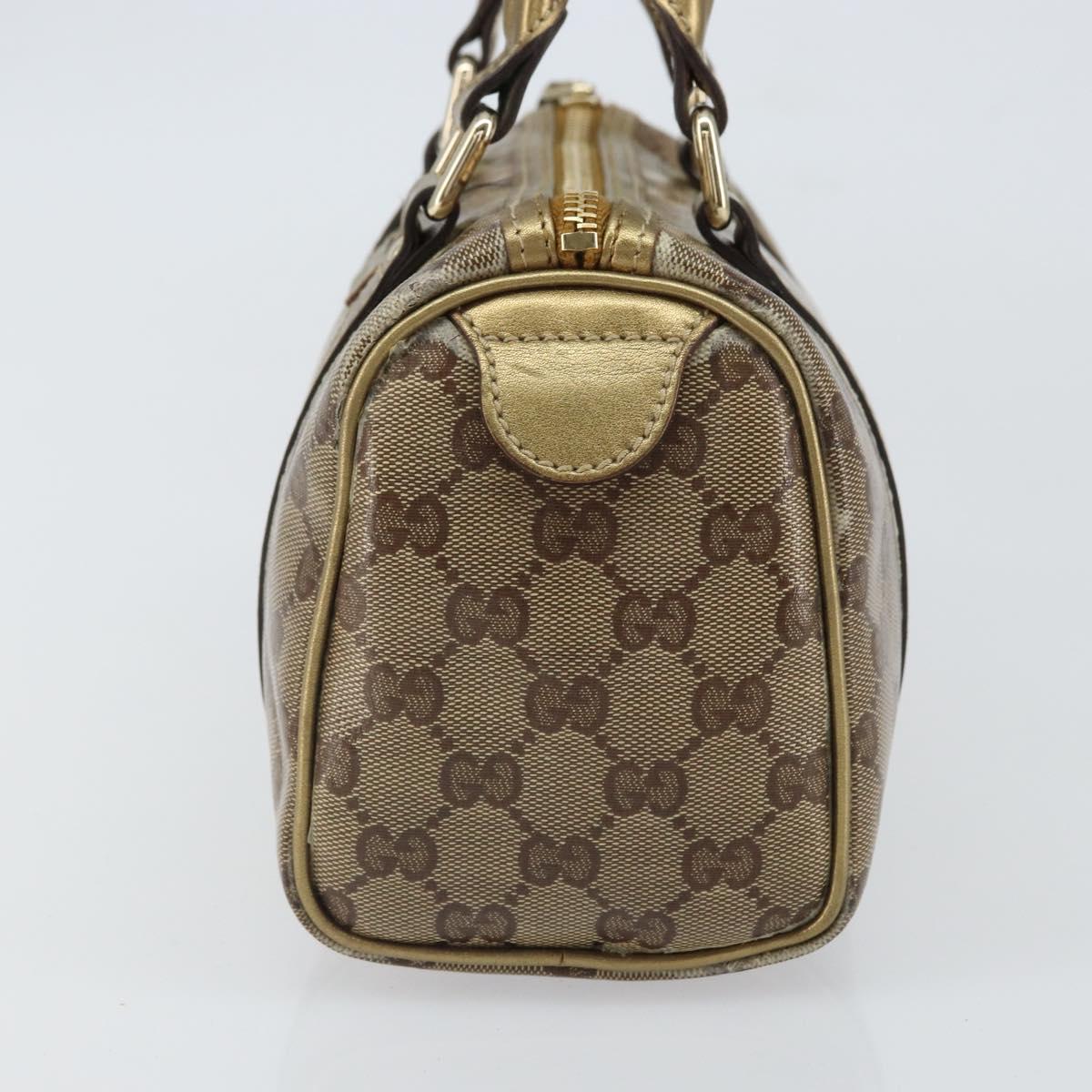 GUCCI GG Crystal Hand Bag Beige Gold 193604 Auth ep12691