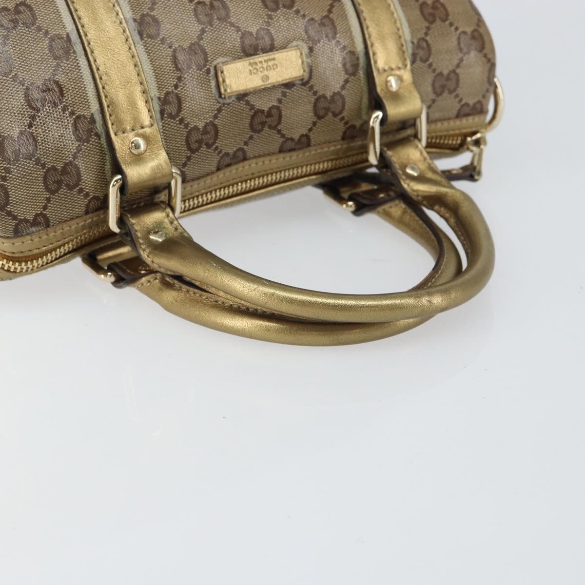 GUCCI GG Crystal Hand Bag Beige Gold 193604 Auth ep12691