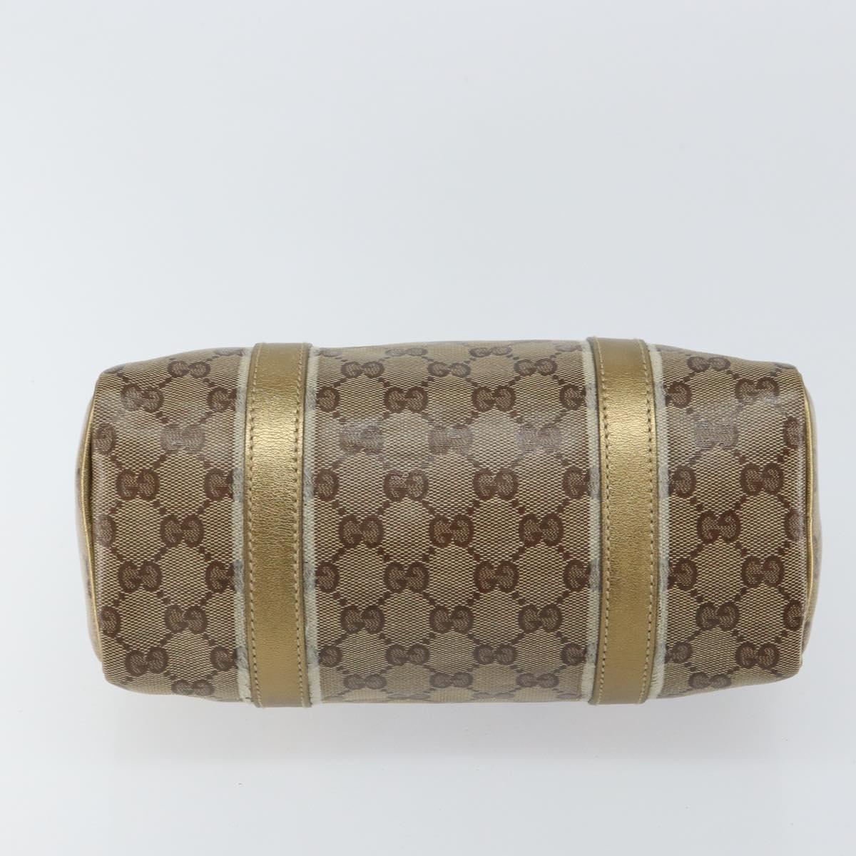 GUCCI GG Crystal Hand Bag Beige Gold 193604 Auth ep12691