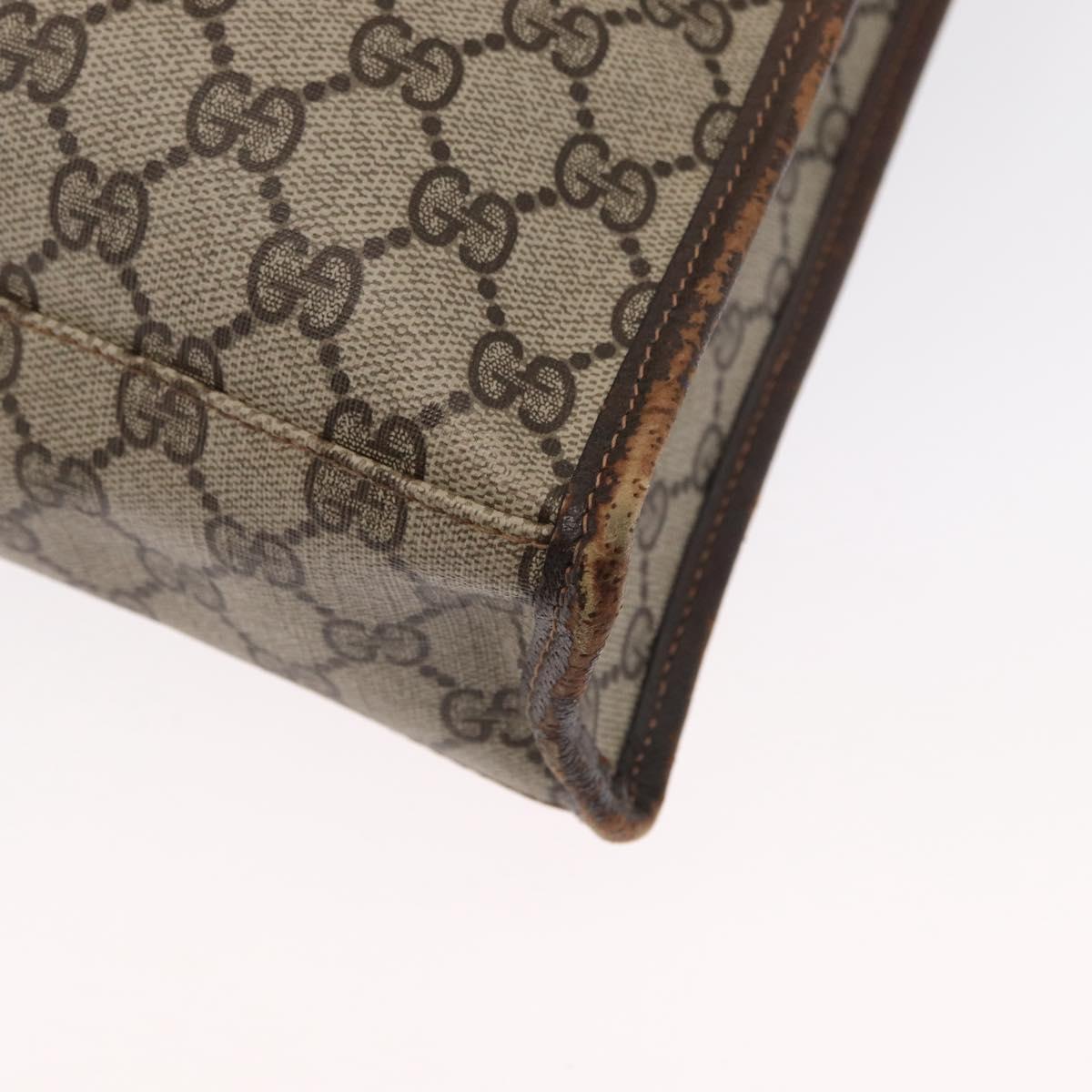 GUCCI GG Supreme Web Sherry Line Tote Bag PVC Beige Gold 010 378 Auth ep12692