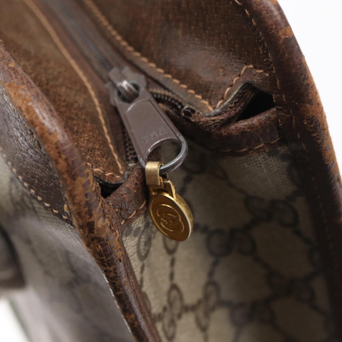 GUCCI GG Supreme Web Sherry Line Tote Bag PVC Beige Gold 010 378 Auth ep12692