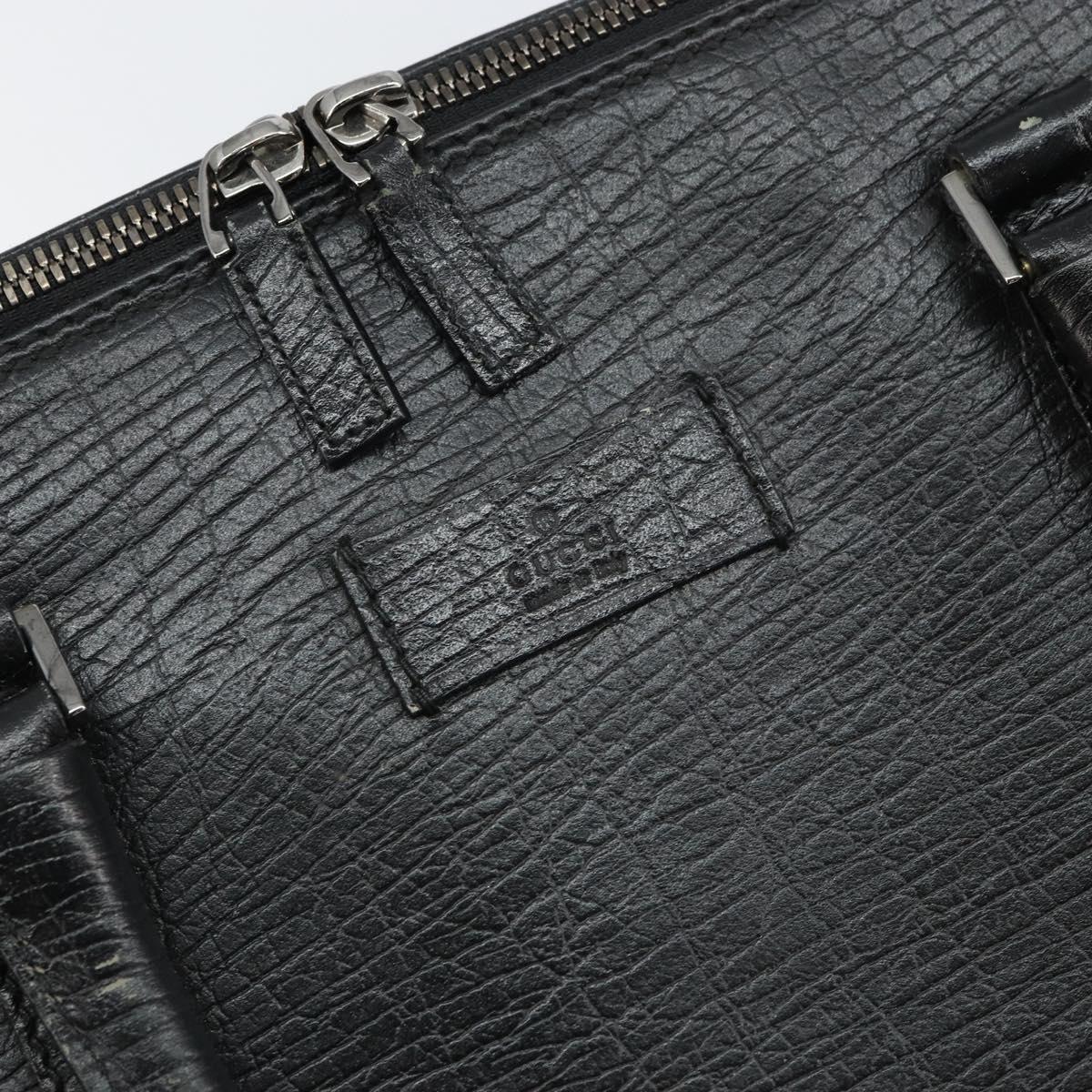 GUCCI Hand Bag Leather Black Silver 114537 Auth ep12699