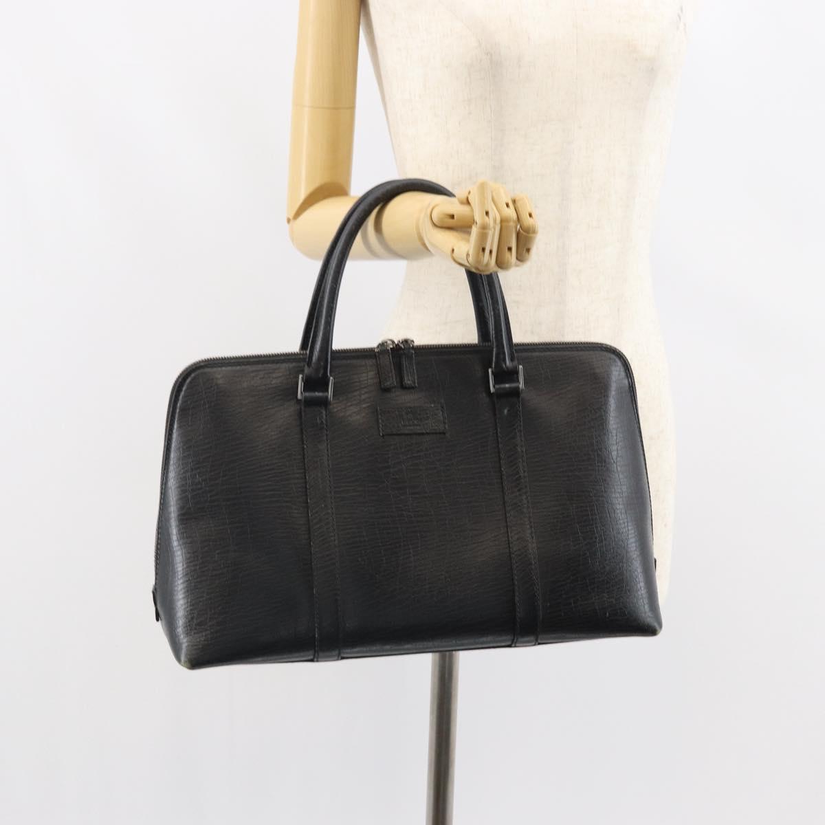 GUCCI Hand Bag Leather Black Silver 114537 Auth ep12699