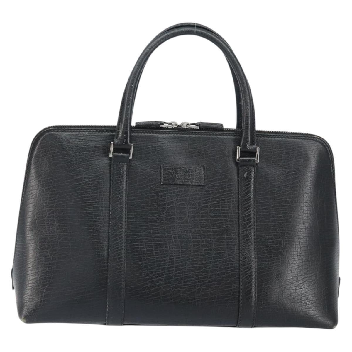 GUCCI Hand Bag Leather Black Silver 114537 Auth ep12699