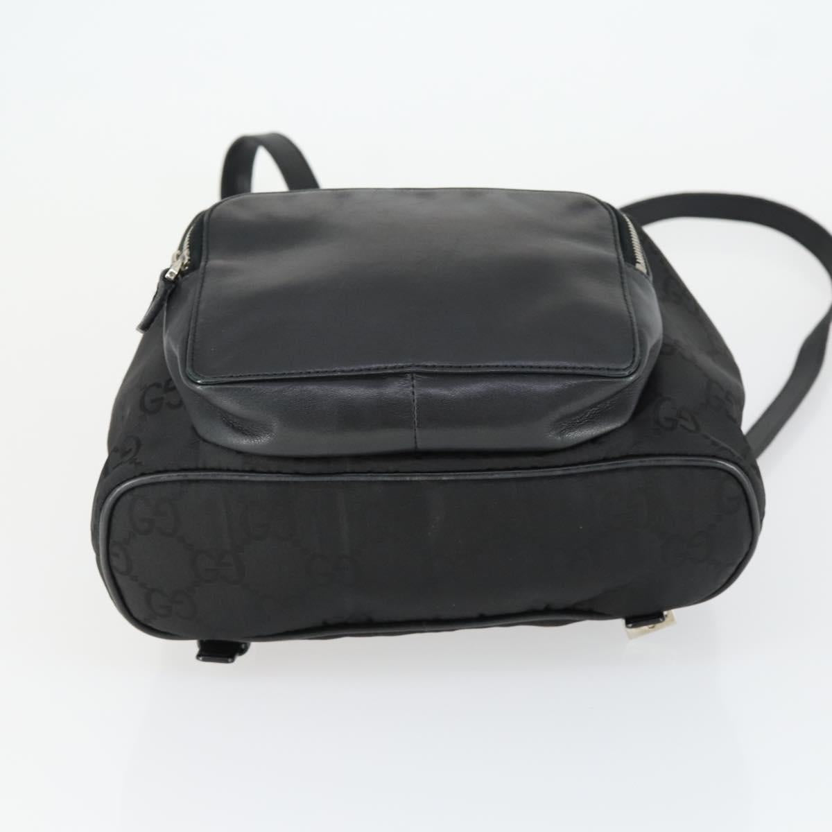 GUCCI GG Canvas Backpack Black Silver 003 0245 Auth ep12708
