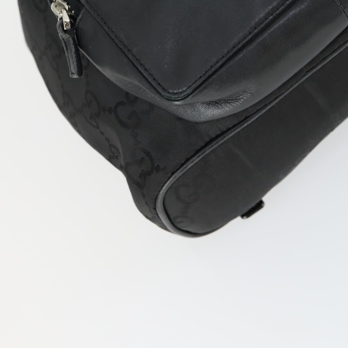 GUCCI GG Canvas Backpack Black Silver 003 0245 Auth ep12708