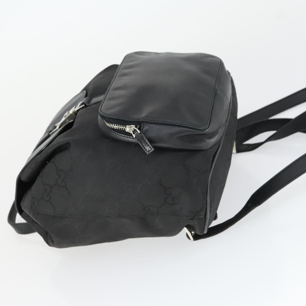 GUCCI GG Canvas Backpack Black Silver 003 0245 Auth ep12708