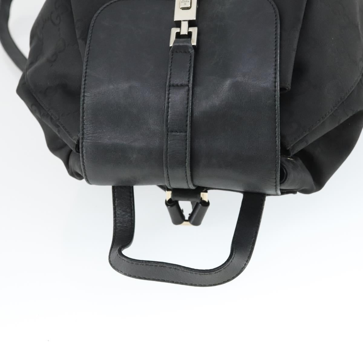 GUCCI GG Canvas Backpack Black Silver 003 0245 Auth ep12708