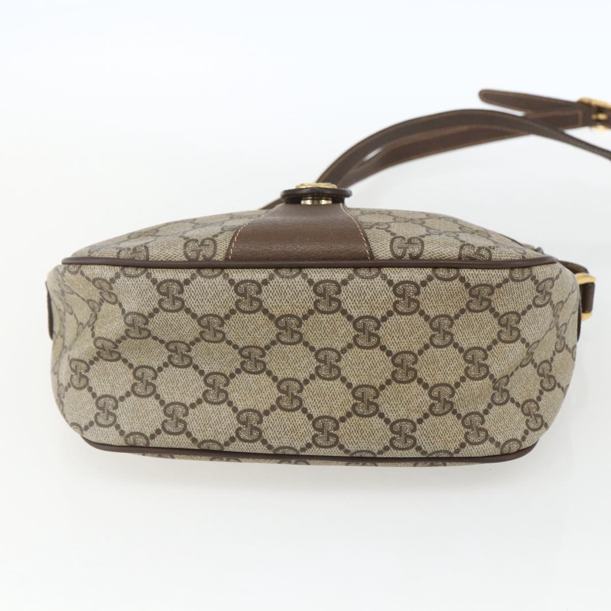 GUCCI GG Supreme Web Sherry Line Bag PVC Beige Gold 89 02 032 Auth ep12711