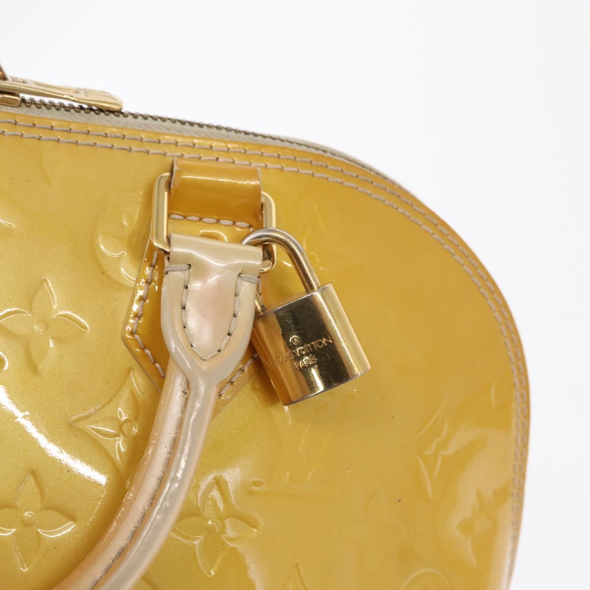 LOUIS VUITTON Monogram Vernis Alma PM Hand Bag Citrin M90101 LV Auth ep12726