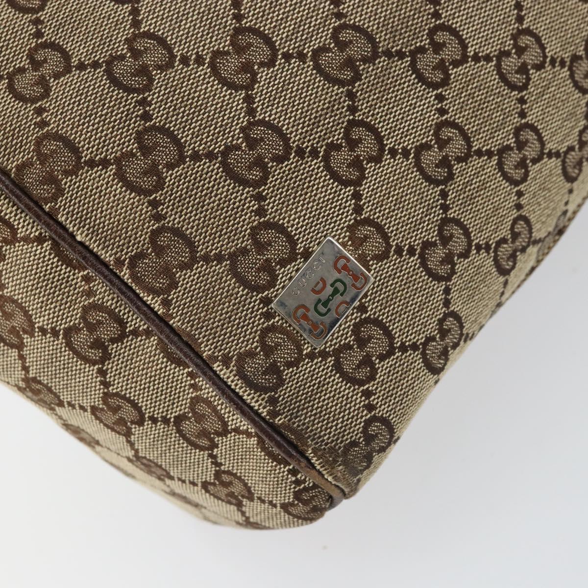 GUCCI GG Canvas Web Sherry Line Hand Bag Beige Silver 145810 Auth ep12728