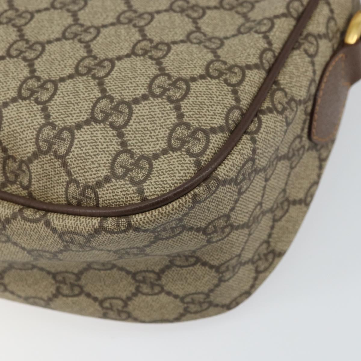 GUCCI GG Supreme Web Sherry Line Bag PVC Beige Gold 001 754 6177 Auth ep12731