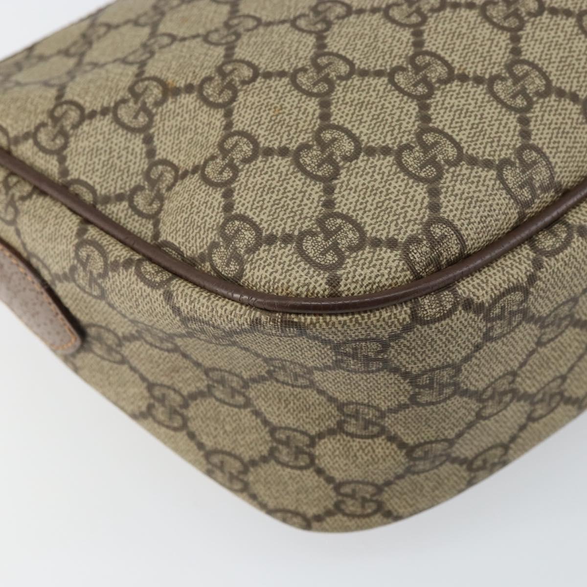 GUCCI GG Supreme Web Sherry Line Bag PVC Beige Gold 001 754 6177 Auth ep12731