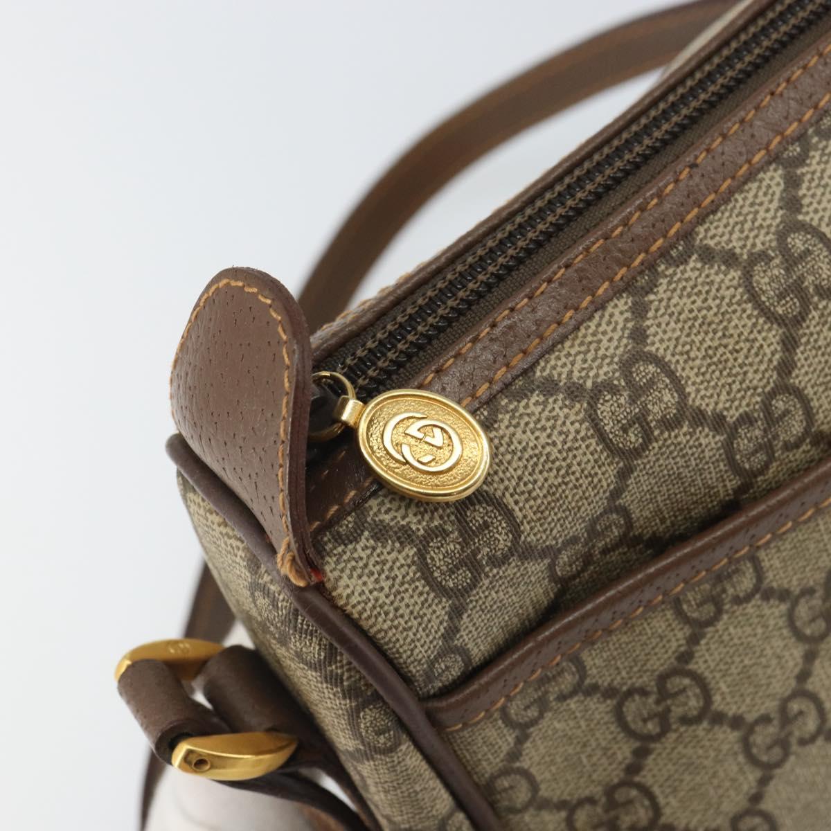 GUCCI GG Supreme Web Sherry Line Bag PVC Beige Gold 001 754 6177 Auth ep12731