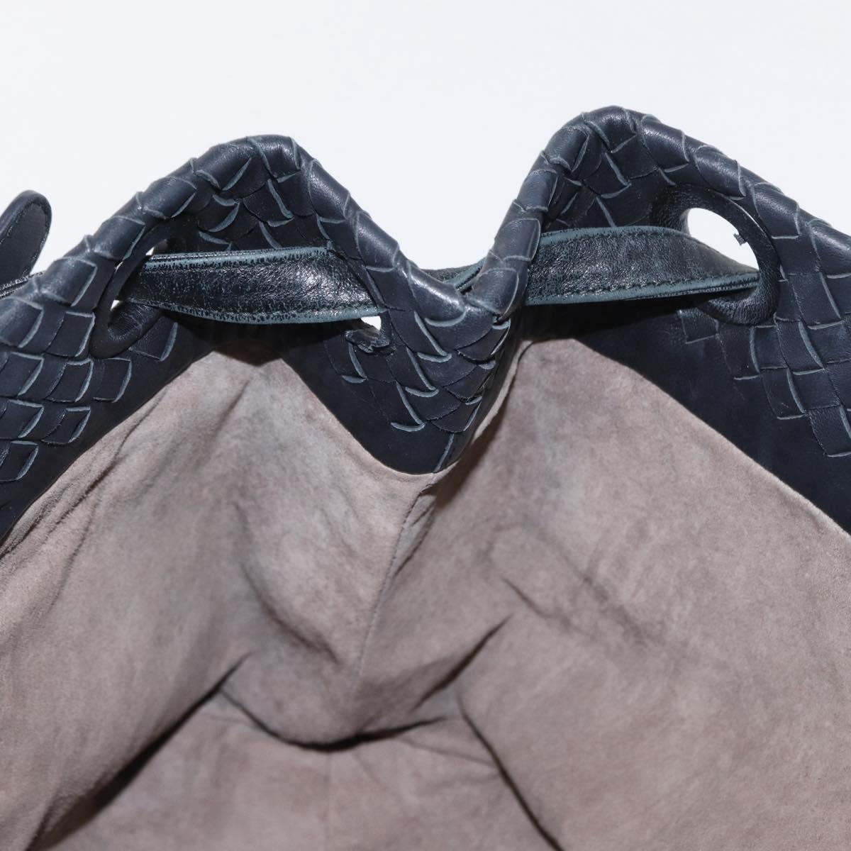 BOTTEGA VENETA INTRECCIATO Hand Bag Leather Black Auth ep12733