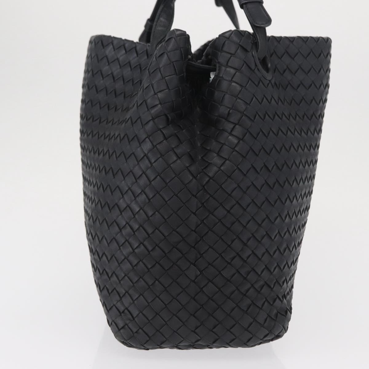 BOTTEGA VENETA INTRECCIATO Hand Bag Leather Black Auth ep12733