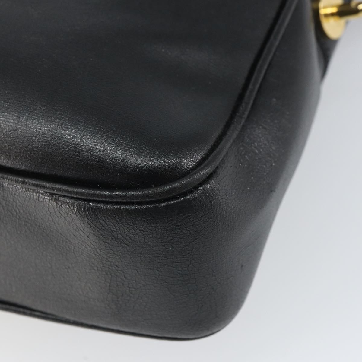 FENDI Tote Bag Leather Black Gold Auth ep12747