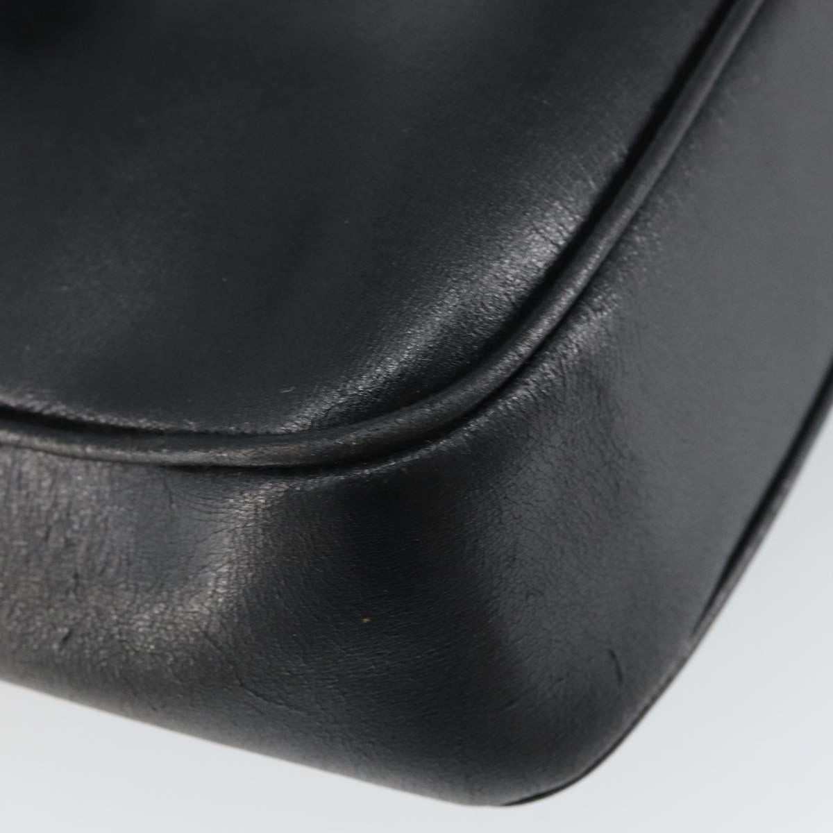FENDI Tote Bag Leather Black Gold Auth ep12747